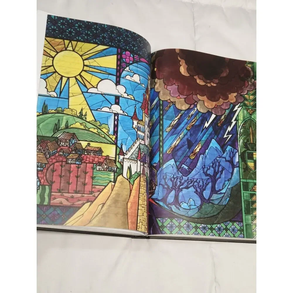 Authentic Disney Beauty and The Beast Notebook Stained Glass Tipe Retired Htf